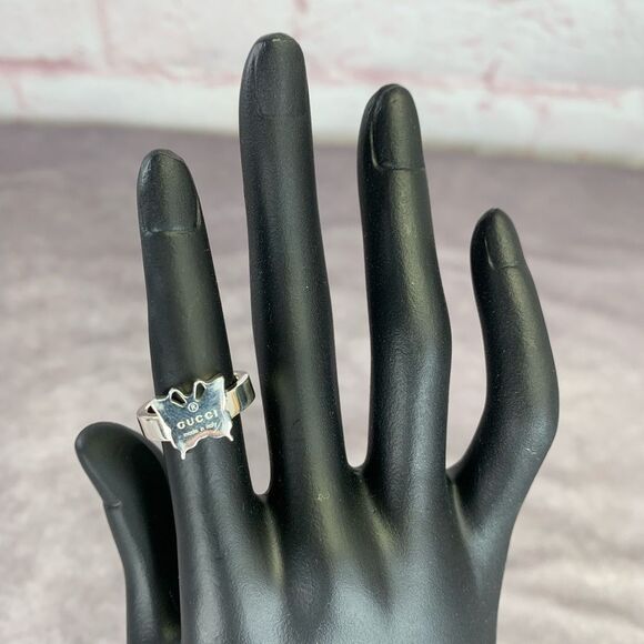 Gucci Butterfly Sterling Silver Ring NEW - Picture 3 of 10